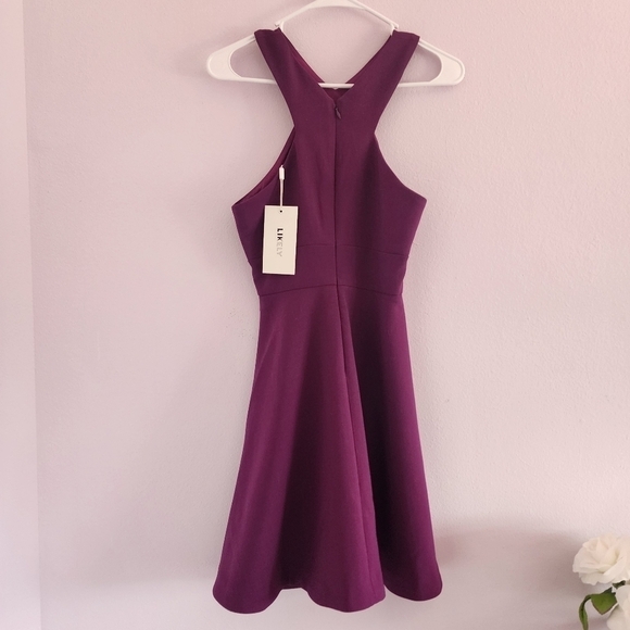 Likely Kensington Halter Cocktail Dress in Plum Size 4 - Picture 8 of 12